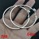 Earrings Big small circle gold silver Square line