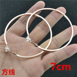 Earrings Big small circle gold silver Square line