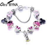 BANGLE 17 Styles Mickey Series Charm Bracelet