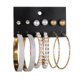 Earrings  30Pairs/Lot Ball Alloy Crystal Pearl Stud