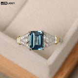 Rings  Desgin   Big Square Blue Crystal Stone