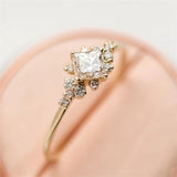 Rings  4 Pcs/set Crystal Zircon Gold Ring Set 2019