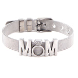 BANGLE Fashion Rose Gold Color Stainless Steel Mesh Bracelet Set Gold Heart Lock Charm Pandora Bracelet