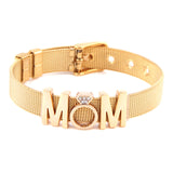 BANGLE Fashion Rose Gold Color Stainless Steel Mesh Bracelet Set Gold Heart Lock Charm Pandora Bracelet