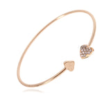 BANGLE Fashion Rose Gold Color Stainless Steel Mesh Bracelet Set Gold Heart Lock Charm Pandora Bracelet