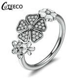 Rings Dropshipping Silver Color Clear CZ Wedding