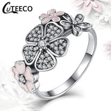 Rings Dropshipping Silver Color Clear CZ Wedding