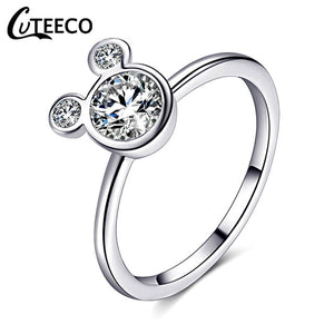 Rings Dropshipping Silver Color Clear CZ Wedding