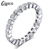 Rings Dropshipping Silver Color Clear CZ Wedding
