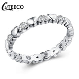 Rings Dropshipping Silver Color Clear CZ Wedding