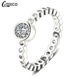 Rings Dropshipping Silver Color Clear CZ Wedding