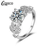 Rings Dropshipping Silver Color Clear CZ Wedding