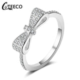 Rings Dropshipping Silver Color Clear CZ Wedding