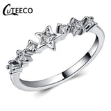 Rings Dropshipping Silver Color Clear CZ Wedding