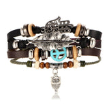 WRISTBAND Black Brown Color Genuine Braided Leather Bracelets