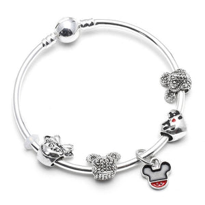 BANGLE Fashion Gift Jewelry Mickey & Minnie Charm Bracelet